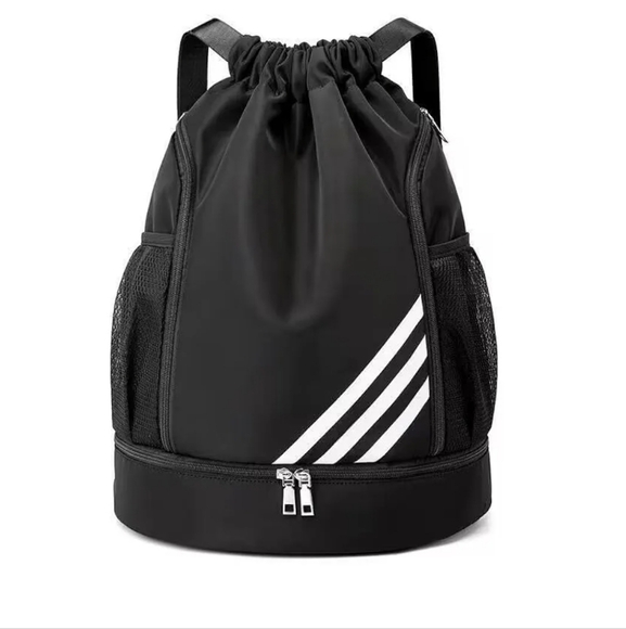 NWT (2) Sports Drawstring Backpacks 1  Blue, 1 Black - Picture 5 of 7